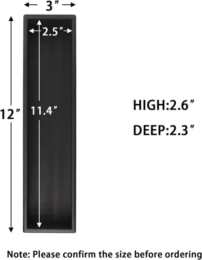 Bamboo Drawer Organizer - Kitchen Utensil Organizer Silverware Tray Cutlery Holder，Office Desk Supplies and Accessories,12 * 3 * 2.6inch,Black