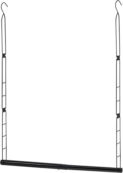 STORAGE MANIAC Hanging Closet Rod, Adjustable Width and Height Closet Hanging Organizer, Space-Saving Clothes Hanging Bar, Closet Extender Hanging Rod Double Closet Hanging Rod, 1 Pack Black