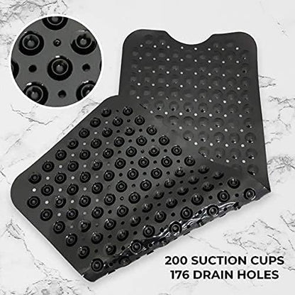 ENKOSI Bath Mat - Large Non Slip Bathtub & Shower Mat - Extra Long 40 x 16 Inch Bathroom Mats for Tub Nonslip Anti Slip Bathmats (40x16 Clear Green 1-Pack)