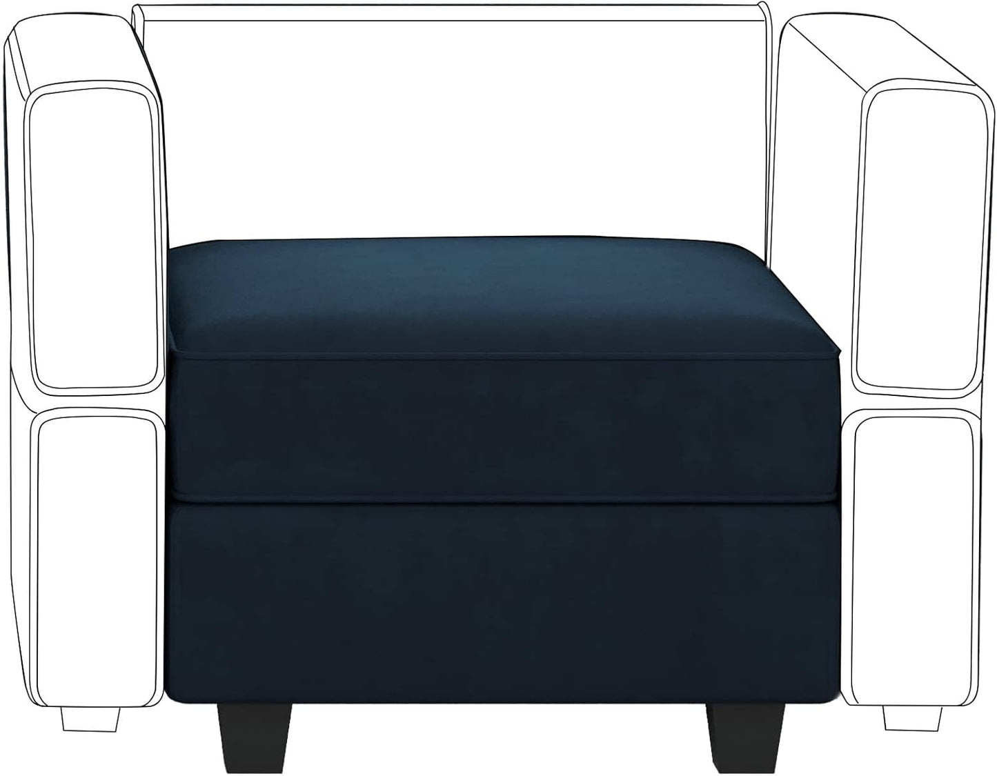 Belffin Storage Ottoman Module for Modular Sectional Sofa Square Seat Cube Velvet Foot Stool Blue
