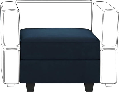 Belffin Storage Ottoman Module for Modular Sectional Sofa Square Seat Cube Velvet Foot Stool Blue