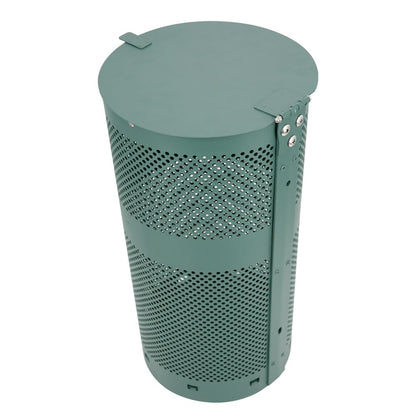 ZERO WASTE USA - Round Outdoor 10 Gallon Dog Waste Station Waste Can Replacement - 100% Rust-Free, Powder-Coated, Commercial Grade Aluminum. 10-Year Warranty (Matte Green)