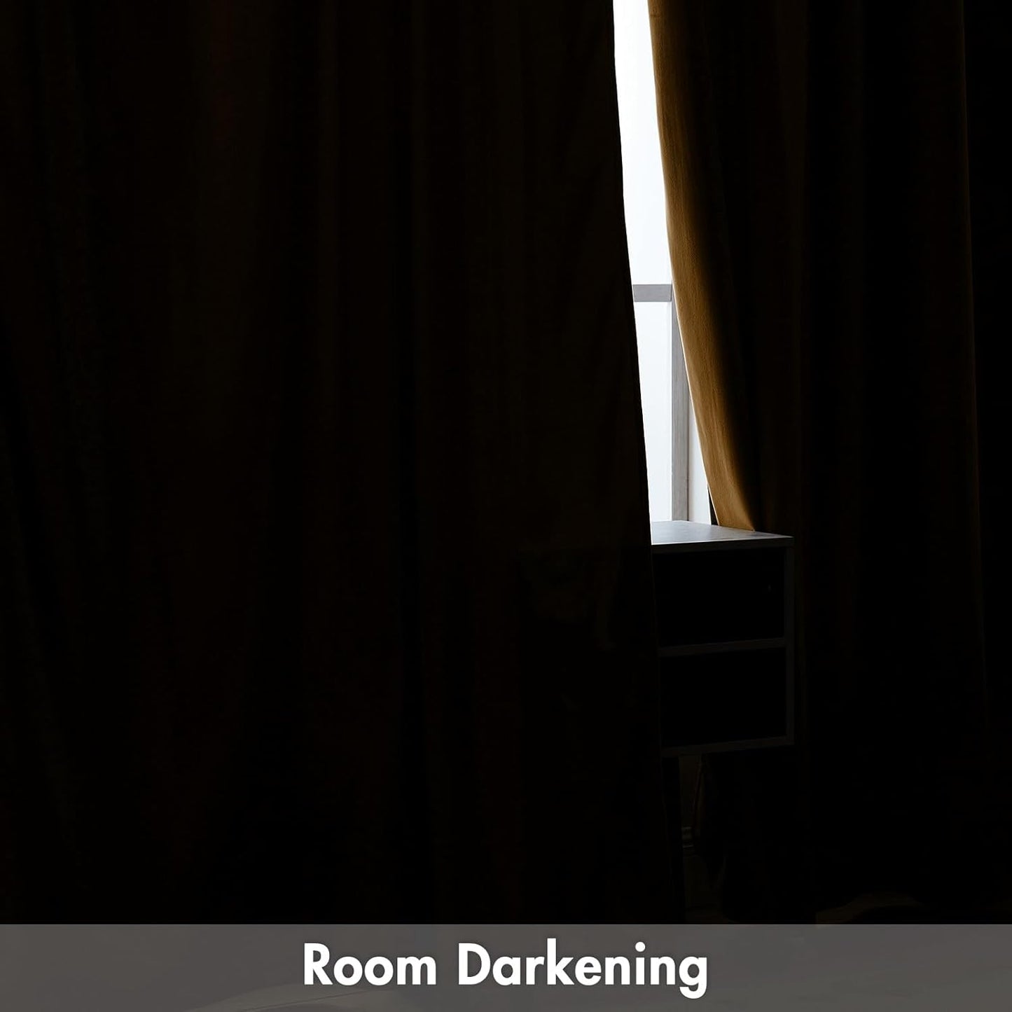 MIULEE Golden Brown Velvet Curtains Thermal Insulated Blackout Curtain Drapes for Bedroom Living Room Darkening 108 Inches Long Curtains Panels Rod Pocket Set of 2