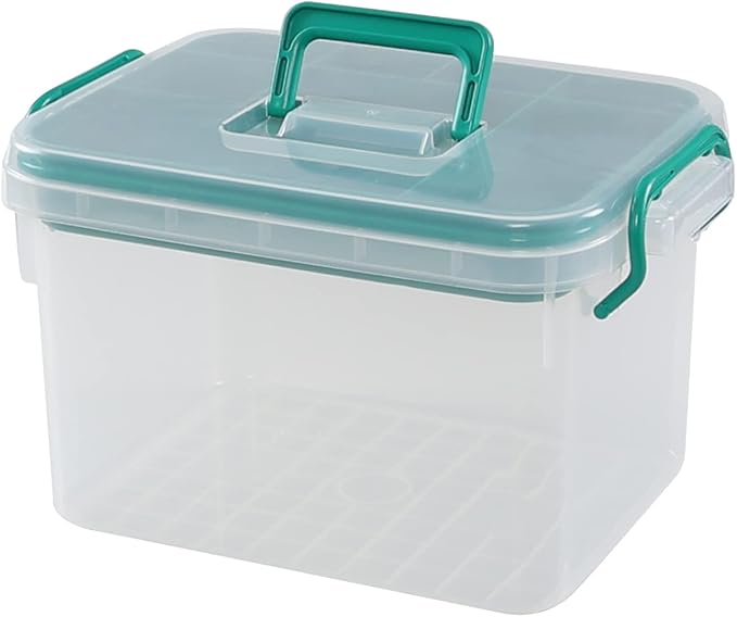 Clear Plastic Medicine First Aid Storage Box, Family Emergency Kit Storage Box, F