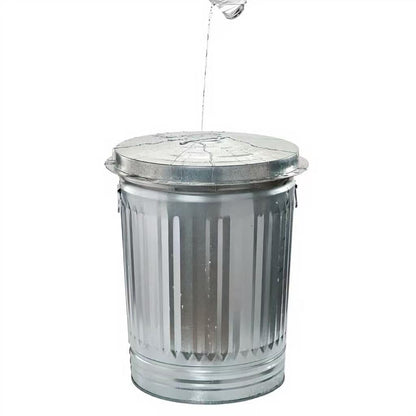31 Gallon Metal Trash Can with Lid, Durable Silver Garbage Can-Easy to Clean,Suitable for Outdoor, Kitchen, Office