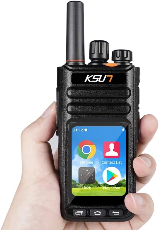 KSUN 4G Network Phones 2.4inch Touch Screen WiFi Radios with PTT Button Walkie Talkies Long Range 5000 Miles Support Bluetooth Android 9 POC Radio for Zello Real-PTT ZL65