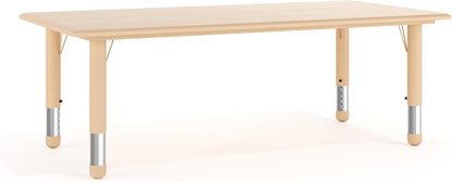 Flash Furniture Wren Adjustable Classroom Activity Table for School and Home, Plastic Activity Table for Kids, 23.625" W x 47.25" L, Natural
