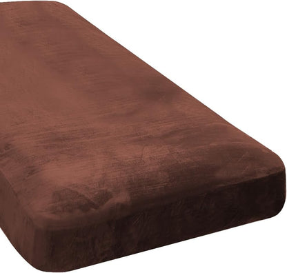 H.VERSAILTEX Velvet Stretch Individual Chaise Cover Sectional Couch Covers for L Shaped Sofa Both Left/Right Furniture Protector Seat Cushion Sofa Cover (1 Piece Chaise Cover, Burnt Brick)