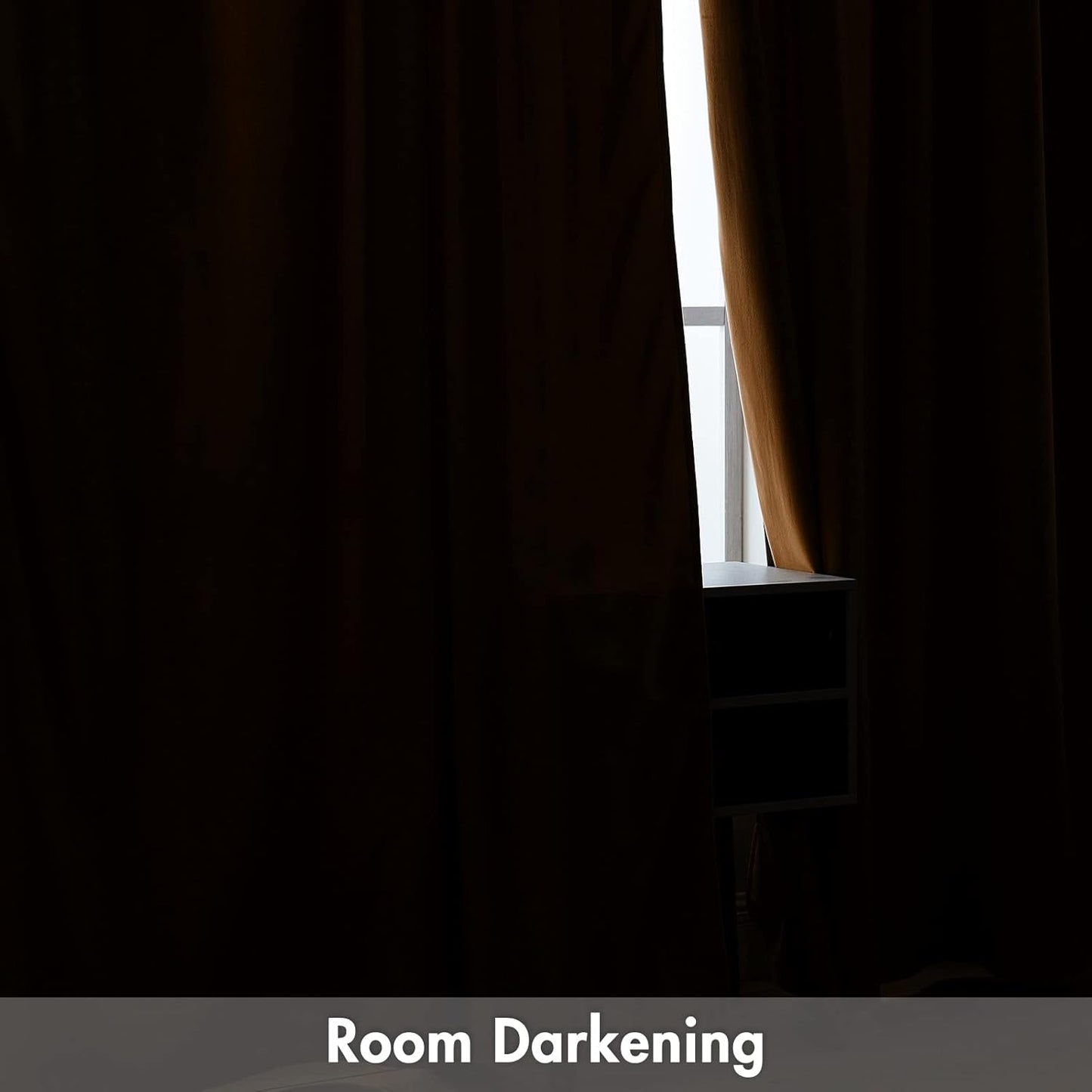 MIULEE Gold Brown Velvet Curtains Thermal Insulated Blackout Curtain Fall Drapes for Bedroom Living Room Darkening 108 Inches Long Curtains Panels Rod Pocket Set of 2