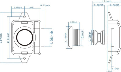 Encell Set of 5 Push Button Latch Cupboard for RV Camper Motor Home Caravan Black