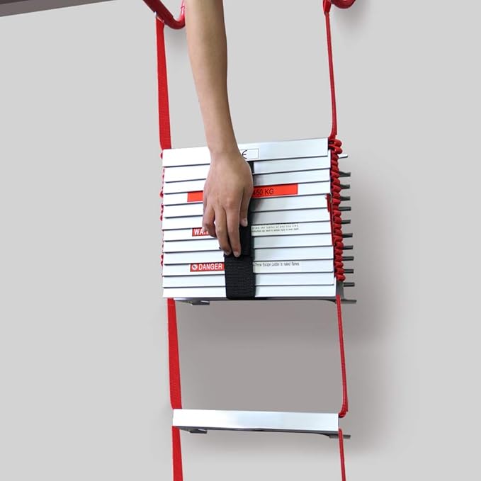 Hausse Retractable 3 Story Fire Escape Ladder, 25 Feet