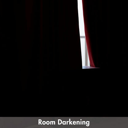 MIULEE Christmas Red Velvet Curtains Thermal Insulated Blackout Curtain Drapes for Bedroom Living Room Darkening 96 Inches Long Curtains Panels Rod Pocket Set of 2