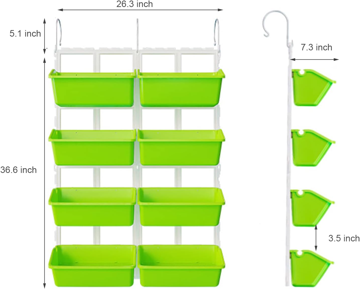 LOYALHEARTDY Vertical Garden Wall Planter Wall Mounted Planter 4-Tier Vertical Garden Planters for Growing Strawberries, Flowers, Vegetables, Herbs Indoor/Outdoor Decoration (Light Green)