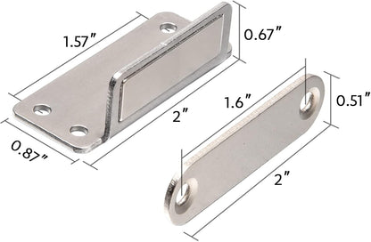 Mousike Double Magnetic Door Catch，60lb Stainless Steel Cabinet Door Magnets with Strong Magnetic for Kitchen Cupboard Wardrobe Closet Cabinet Door Drawer Latch (20Pack)
