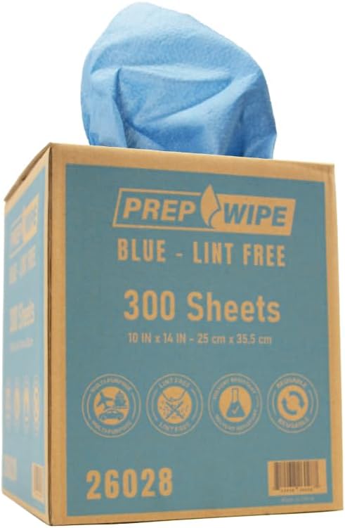 LAUCO PrepWipe Heavy Duty Cleaning Towels, Lint Free Industrial Paper Towels - Disposable Pack of 300 Sheets 10"x14" (4 Boxes)
