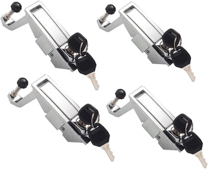 4Pcs Compression Latch Lock Trigger Latch Lock Zinc Alloy Adjustable Lever Hand Operated Compression Latches Flush Mount Silver