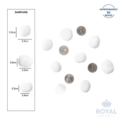 Royal Imports 5LB Decorative Stones River Pebbles Painting Rocks for Fish Aquariums, Plant Gravel, Landscaping, Home Decor Natural - Large White