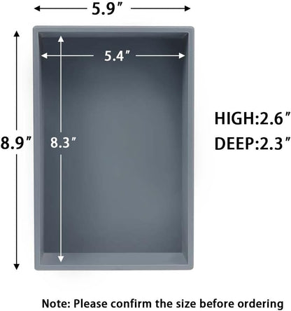 Bamboo Drawer Organizer - Kitchen Utensil Organizer Silverware Tray Cutlery Holder，Office Desk Supplies and Accessories,8.9 * 5.9 * 2.6,Grey