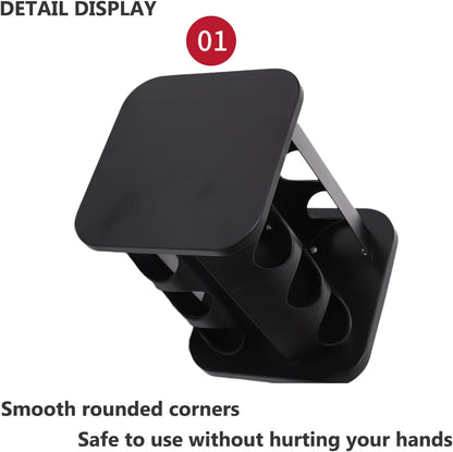 Spice Rack, Rotating Countertop Spice Rack Organizer, 16 Jars, Black, Stainless Steel