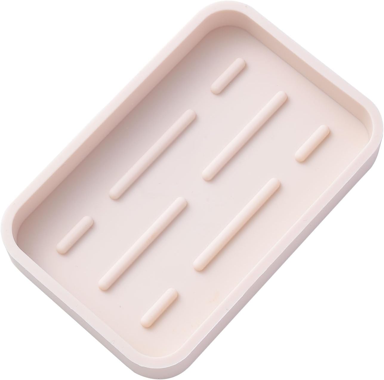 Silicone Kitchen Sink Organizer Tray for Multiple Usage,Easy Clean Sponges Holder for Kitchen Bathroom Counter or Sink,Dish Soap Dispenser,Scrubber,Bottle,Cup Tapioca 4.9”x 3.2”