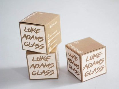 Luke Adams Glass | 3" Mini Glass Tree of Life | Handmade Ornament | Hanging Garden Gazing Ball | Indoor Outdoor Home Décor | (Pink Amber Teal)