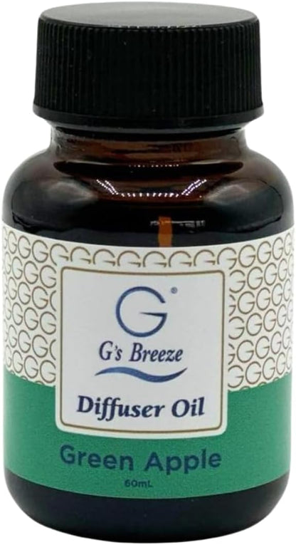 G's Breeze Green Apple Diffuser Oil Refill - Scent of Crisp Apple Fruit - Transform Any Space with Invigorating Fragrance – Ideal for Home & Office – Long-Lasting Freshness Aroma - 60 ML