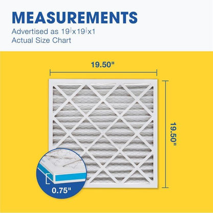 Aerostar Air Filters 19 1/2 x 19 1/2 x 1 MERV 11,Healthier Air For Your Home, 19 1/2" x 19 1/2" x 3/4", Box of 6