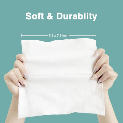 Saraflora 100% Cotton Facial Tissue Soft Dry Wipe 6 Pack, Use for Sensitive Skin Disposable Face Towel Extra Thick Dry and Wet Use Disposable Cotton Tissues for Washing Face Makeup Wipes（600 Count ）