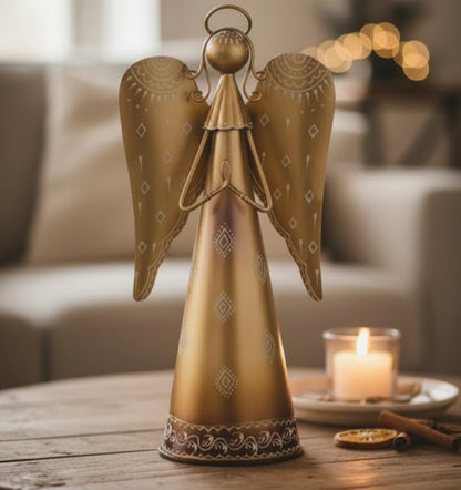 Regal Art & Gift Angel Statue - Metal Indoor/Outdoor Garden Statue Deals, Elegant Garden Decor, Beautiful Gifts for Women, Exquisite Angel Statues for Garden, 16-Inch, Gold