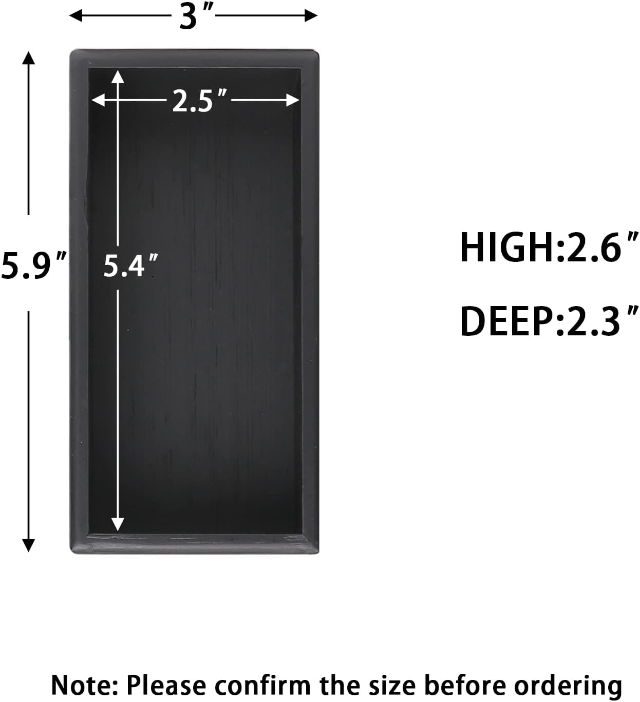 Bamboo Drawer Organizer - Kitchen Utensil Organizer Silverware Tray Cutlery Holder，Office Desk Supplies and Accessories,5.9 * 3 * 2.6inch,Black