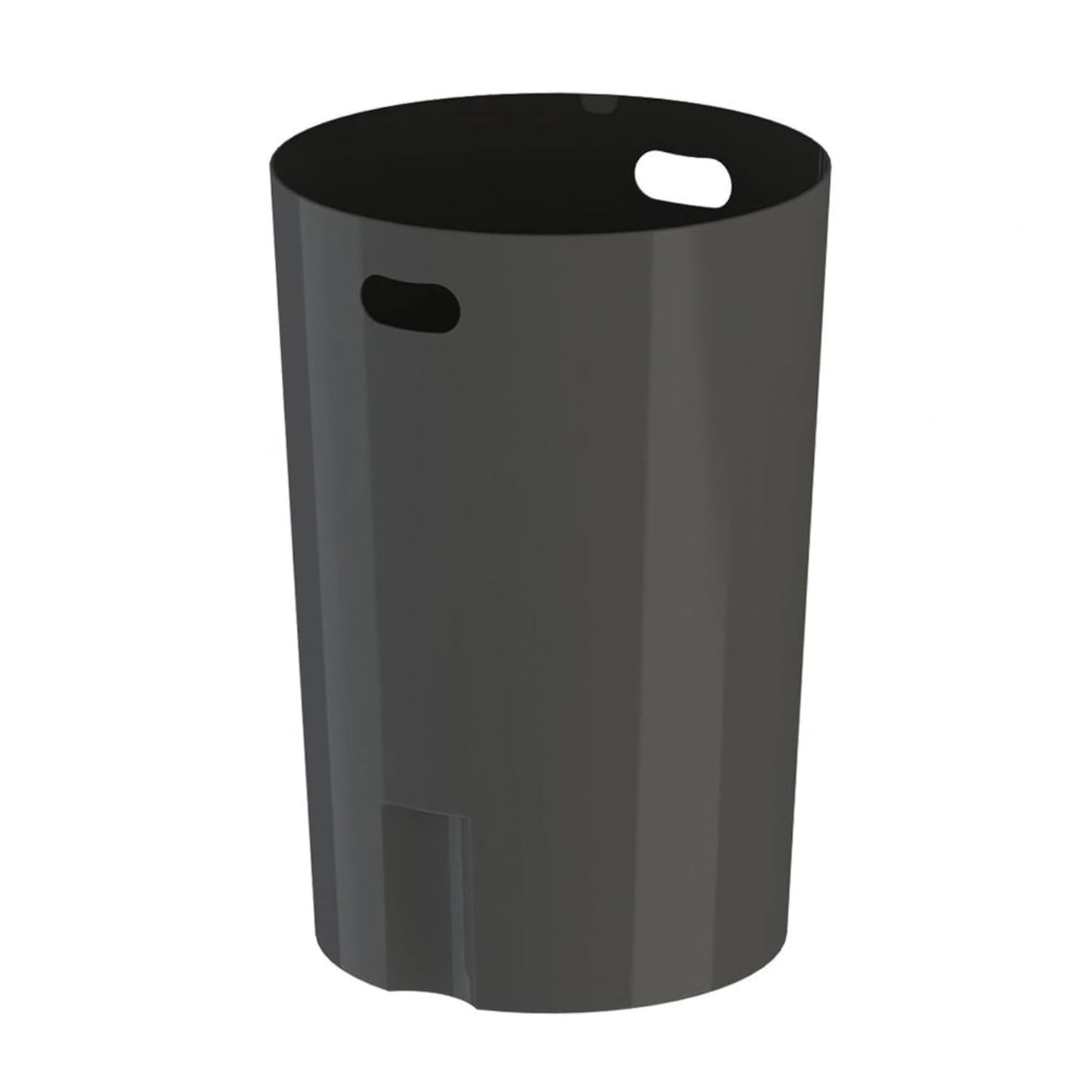 42 Gallon Slated Circle 100% Recycled Plastic Heavy Duty Outdoor Trash Can with Push Open Dome Lid and Internal Liner - Great for Schools and Businesses - Dark Granite