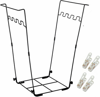 Garden Trash Bag Holder - Outdoor Leaf Bag Support Stand Multi-Use Metal Garbage Bag Holder Frame Holds 30-45 Gallons Bag for Leaves, Camping, Yard Weeding, Lawn Party