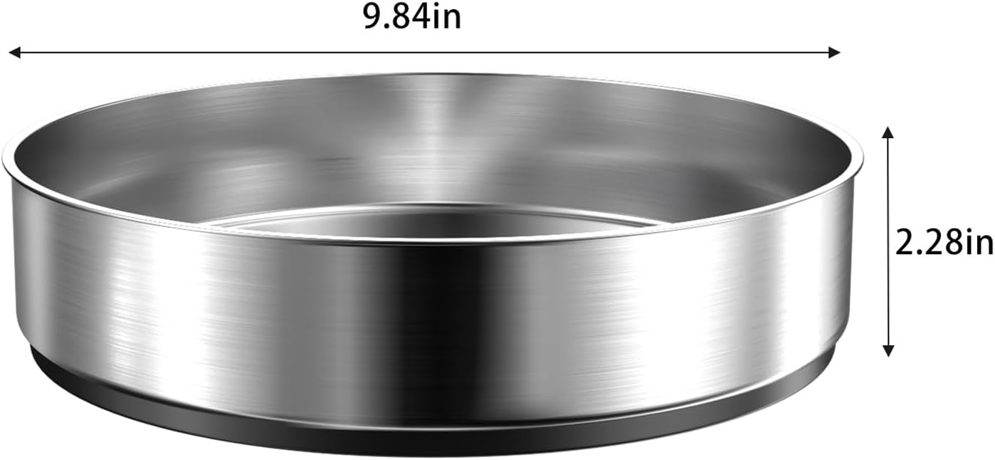 VAEHOLD Pantry Cabinet Lazy Susan Stainless Steel Black Spice Rack Turntable - Decorative Trays Storage Containers Organizer for Kitchen Cabinet, Snacks, Bathroom (10 inches)