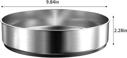 VAEHOLD Pantry Cabinet Lazy Susan Stainless Steel Black Spice Rack Turntable - Decorative Trays Storage Containers Organizer for Kitchen Cabinet, Snacks, Bathroom (10 inches)