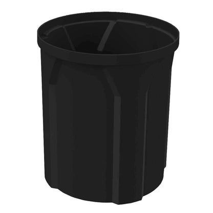42 Gallon Circle 100% Recycled Plastic Heavy Duty Indoor or Outdoor Commercial Trash Can with Push Open Dome Lid and Internal Liner - Great for Schools and Businesses - Black