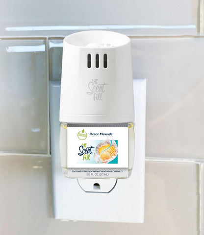 Scent Fill Ocean Minerals Plug in Air Freshener, Scented Oil Refills, 2 Refills + Diffuser