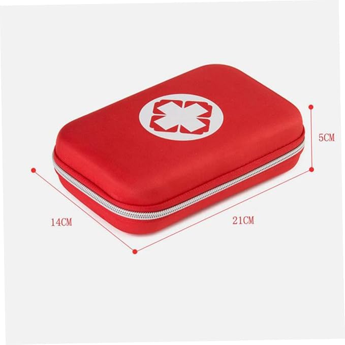 First Aid Pouch Box Portable Medical Box Survival Medicine Pills Pocket for Home Car Travel Outdoor Travel Safe Mini Emergency 1 Pc(Red)