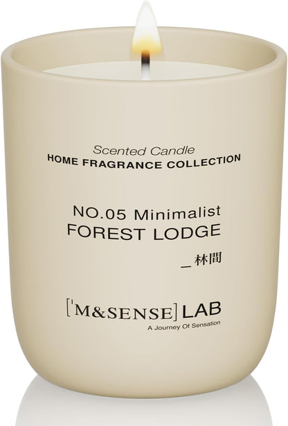 M&SENSE Natural Soy Candle| Forest Lodge | 5.3 oz | Minimalist Scented Candle for Relaxation, Gifting, Home Décor | for Bedroom, Office, Party Small