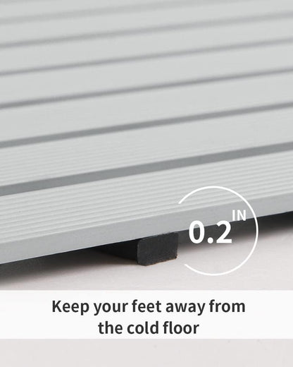 PADOOR Shower-Mat Non Slip, Heavy Duty Bathtub-Mat Curlable Quick Drain Sturdy Bath Tub Mat Without Suction Cups for Indoor Outdoor Use 17x26 Inch Grey