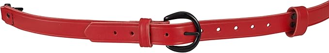 Shield Red Leather Firefighter Bundle - Anti-Sway Radio Strap/Belt Holder with Black Rivets