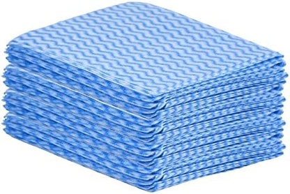 Superio Handy Wipes for Kitchen - Blue Reusable Multi-Purpose Heavy-Duty Cleaning Cloth for House, Bathroom, and Office. Disposable Dish Towel (20)