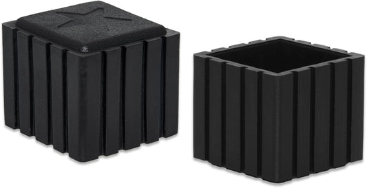 Flyshop Anti-Skid Non-Marking Synthetic Rubber Patio Chair Table Leg Caps Square Furniture Covers 20pcs, Black, 30 mm x 30 mm, 1-3/16" x 1-3/16"