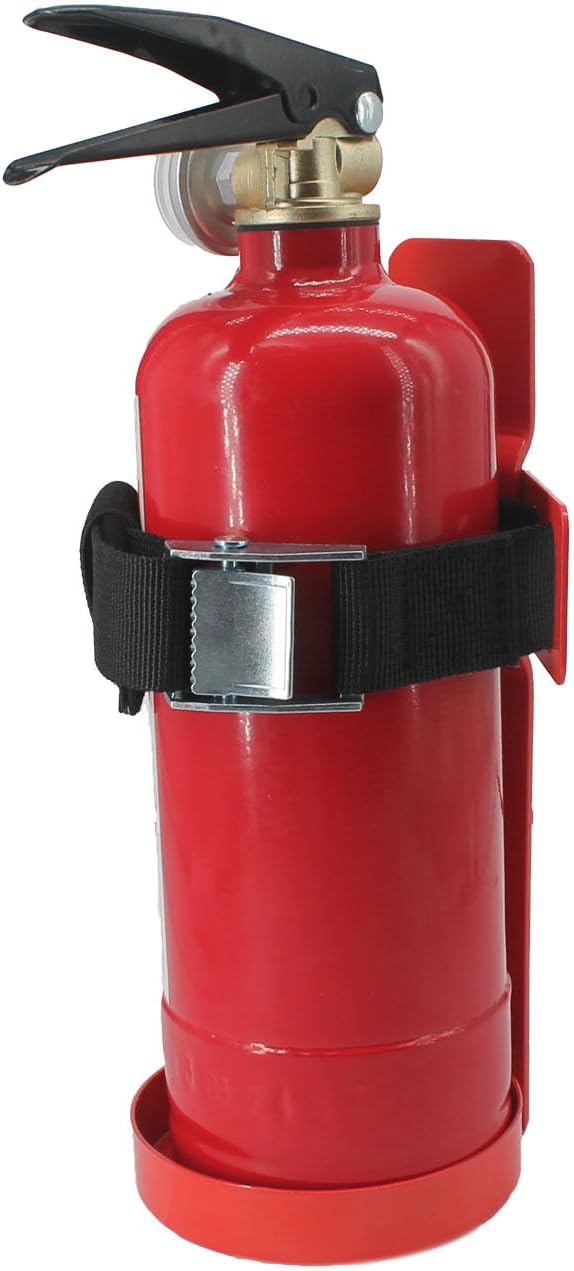 Fire Extinguisher Mount,Wall Mounted Metal Bracket,Compatible with 2.5 lb Fire Extinguishers, Red Powder Layer (2.5LB red 1pcs)