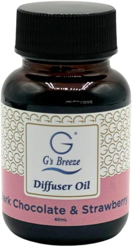 G's Breeze Dark Chocolate & Strawberry Diffuser Oil Refill - Gentle Fragrance & Soothing Aroma of Velvety Dark Chocolate with Juicy Strawberry - Long-Lasting - Ideal for Home, or Office - 60 ML