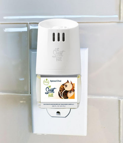 Scent Fill Spiced Chai Plug in Air Freshener, Scented Oil Refills, 2 Refills + Diffuser