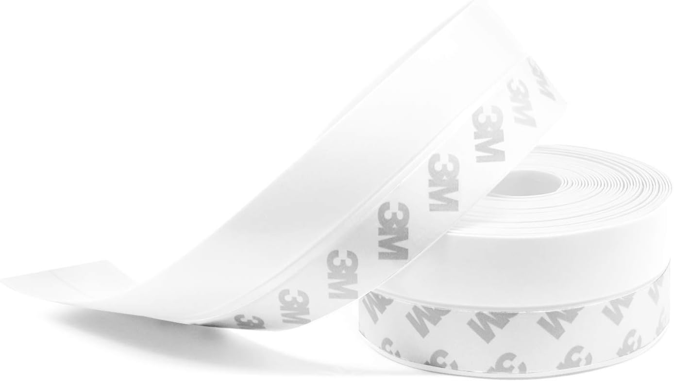 TAROSE Weather Stripping, Silicone Door Seal Strip Door, Window, 16 Feet Long, White (Width 45mm)