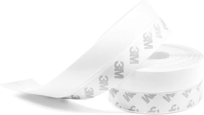 TAROSE Weather Stripping, 16.5 Feet Silicone Door Seal Strip, White, 35mm
