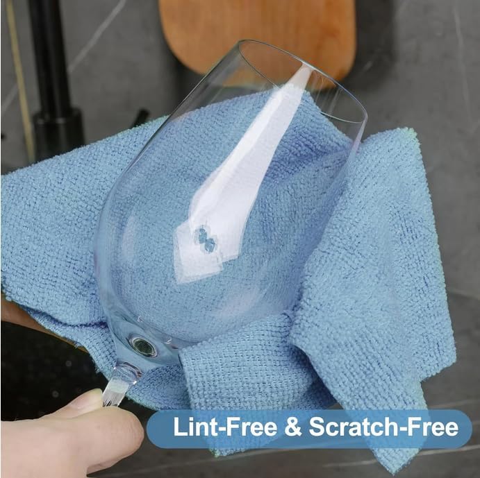 Microfiber Cleaning Cloth Roll, 20 Pack Reusable Tear Away Towels, 9.8" x 9.8", Cleaning Supplies Dish Rags Ultra Absorbent and Lint Free Cleaning Rags Towels for Car, House, Kitchen, Blue