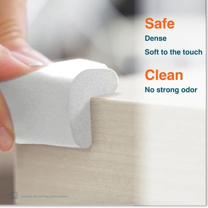 Roving Cove HeftyFit Corner Protector for Baby (4 Large Corners), Heavy-Duty Soft Rubber Foam Furniture Corner Bumper Guards, 3M Adhesive Pre-Taped, Oyster White (Off White)