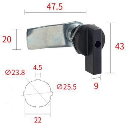 WJSKDQ 4PCS Thumb Operated Offset Thumb Cam Lock Black Cam Lock